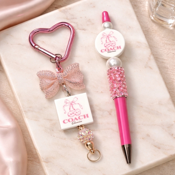 handcrafted Accessories - Handcrafted Bag Charm N Beaded Pen Set